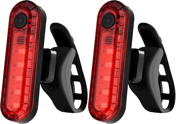 USB oppladbar sykkelbaklykt 2-pakning Sterk LED