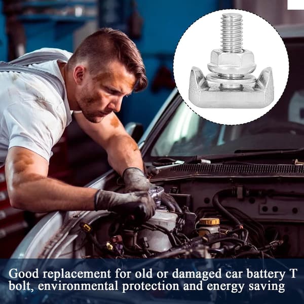 T-bolt til bilbatteri, batteribolt i rustfrit stål 19116852 erstatningstilbehør T-bolt reservedele