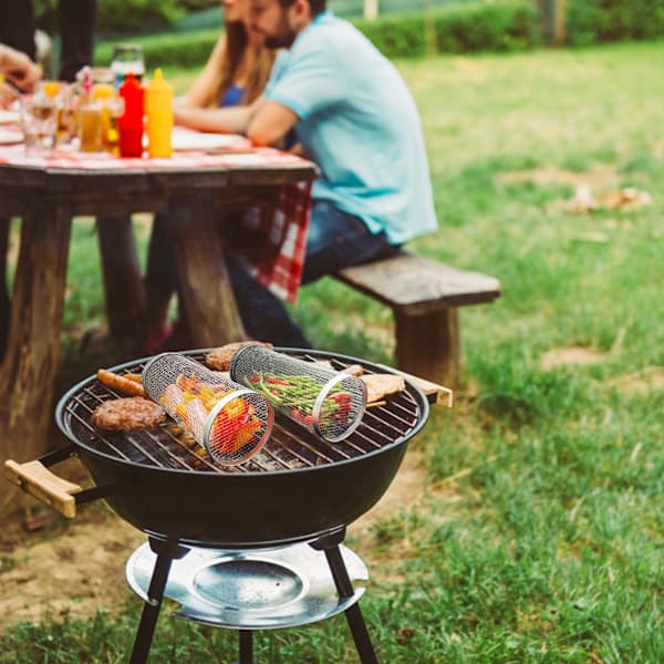 2 stk. grillkurve i rustfrit stål med stativ - Xin Small 2PCS Small 2PCS Small 2PCS