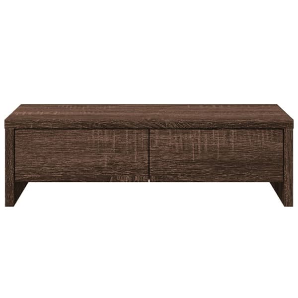 Skjermstativ med skuffer brun eik 50x27x15 cm konstruert tre