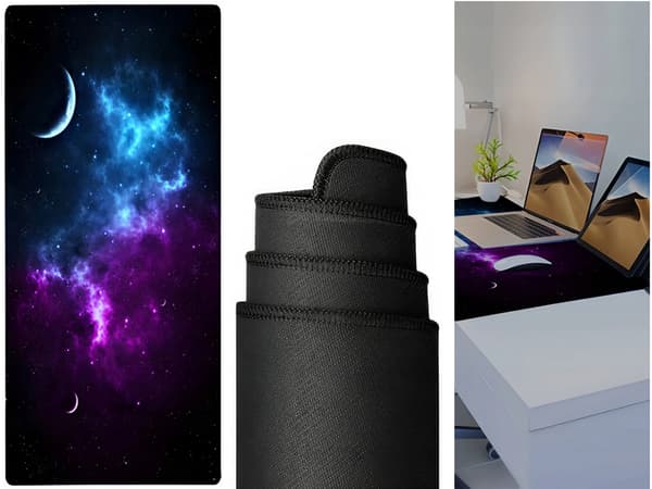 Gaming Skrivebordsmåtte XXL Kosmos Stjerner 80x30 Tyk