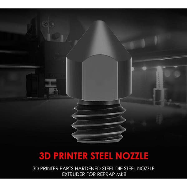 5 stk/pakke 3D-printerdele MK8 hærdet ståldyse 1,75 mm 0,4 mm til MK8 3 CR10 CR10S Hotend-sæt