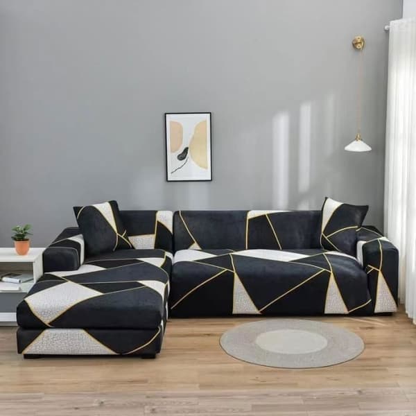 Hjørnesofatrekk for 3-seter + 2-seter, elastisk L-formet sofatrekk for hjørnesofa