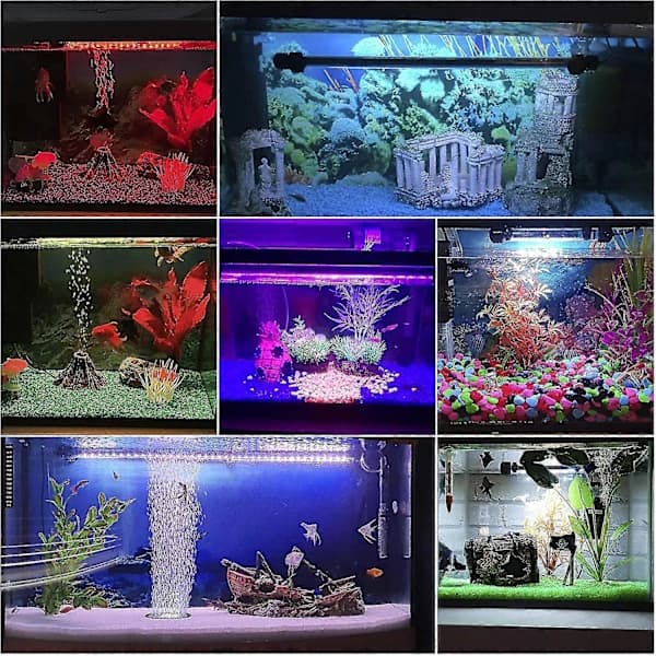 Aquarium LED Lamp 28 cm with Remote Control, LED Lighting with Timer for Freshwater Aquariums