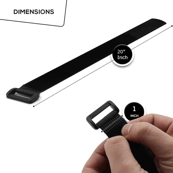 15-pak 20 tommer genanvendelige stropper 1”x 20” - Premium multifunktionelle