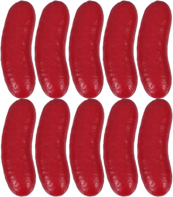10 tekokuumakoiraa, mini-PVC-makkaramallit, 9,5 cm