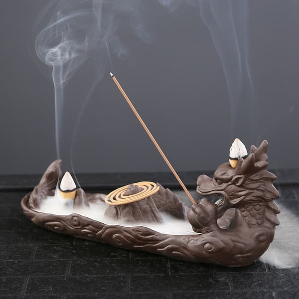Purple Sand Dragon Backflow Incense Burner Tea Ceremony Decorations Incense Burner Home Decorations