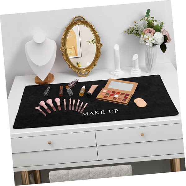 Makeup-måtte til sminkebord 40x80cm Sort ruskind soveværelse makeup-måtte