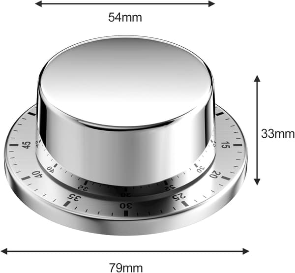 Mekanisk køkkentimer, adsorberbar magnetisk timer, vandtæt