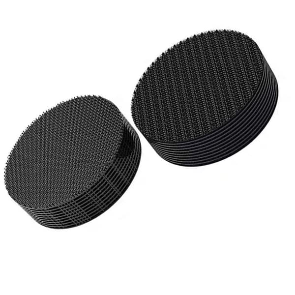 Black Self-Adhesive Hook and Loop Dots - 50mm Round Fasteners with Adhesive Backing, 20 Pairs