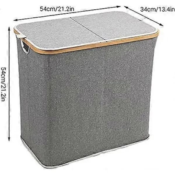 2-piece Foldable Laundry Basket, Large Capacity, Collapsible Laundry Hamper, Waterproof Storage Bag with Built-in Handles for Bathroom, Bedroom