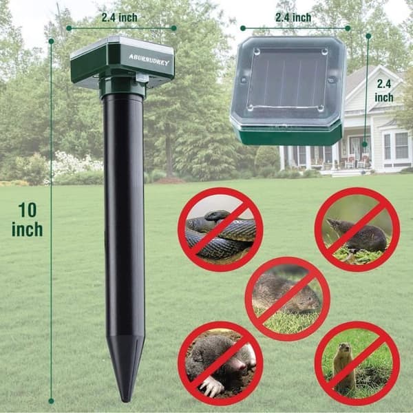 Solar mole repellent - Ultrasonic snake repellent - Solar powered mole repellent - Mole repellent - Mole trap (2-pack)