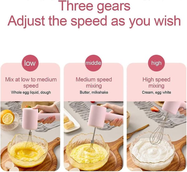 Egg Whisk - Silent Electric Egg Whisk Rechargeable Automatic Mixer Kitchen Baking Cooking Gadgets Long Battery Life