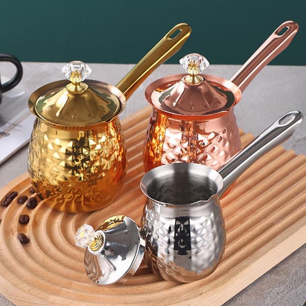 Tyrkiske kaffekanner Matkvalitets multifunksjonell smeltegryte for å lage varm melk Sølv Sølv 200 ml Silver 200Ml