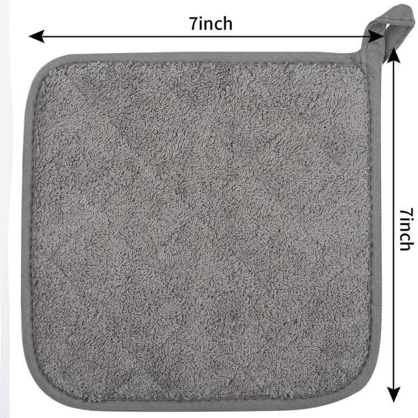 100% Cotton Terry Pot Holders, Heat Resistant Trivets