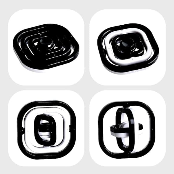 3D Infinite Flip Black and White Finger Gyro, Creative Fingertip Gyro, Decompression Toy