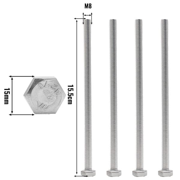 4 STK M8 Sekskantbolt 4 STK 150mm