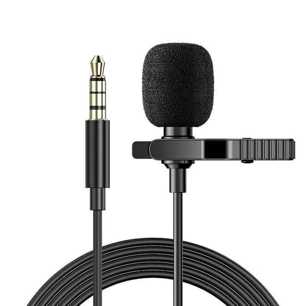 2 stk PC-mikrofon 3,5 mm jack-lyd med klips og plysj vindhette, 2 m mini-lavaliermikrofon intervjukondensator for Skype, iPhone, Android