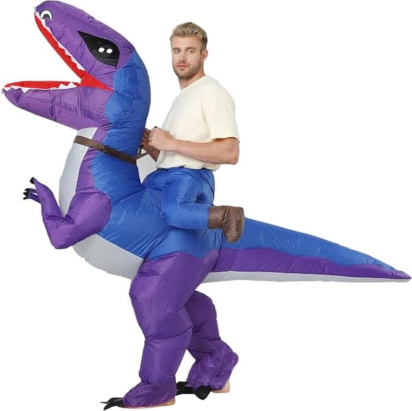 Oppustelig dinosauruskostume til voksne til fester, oppustelige Halloween-kostumer, Halloween-kostumer