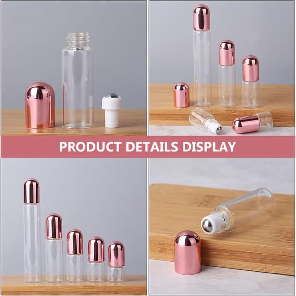 10 st 3 ml rosa glasflaskor med roll-on för resor och daglig vård