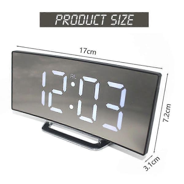 LED Väckarklocka Digital Alarm Digital Klocka Stor Display Multifunktionell Väckarklocka Fk Vit White