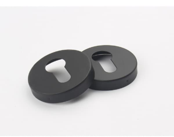 Par af kronlås - profileret cylinder - sort, 53 mm