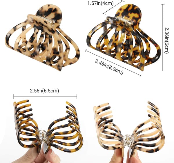 2 kpl hiusklipsiä, boheemi leopardikuvio Leopard
