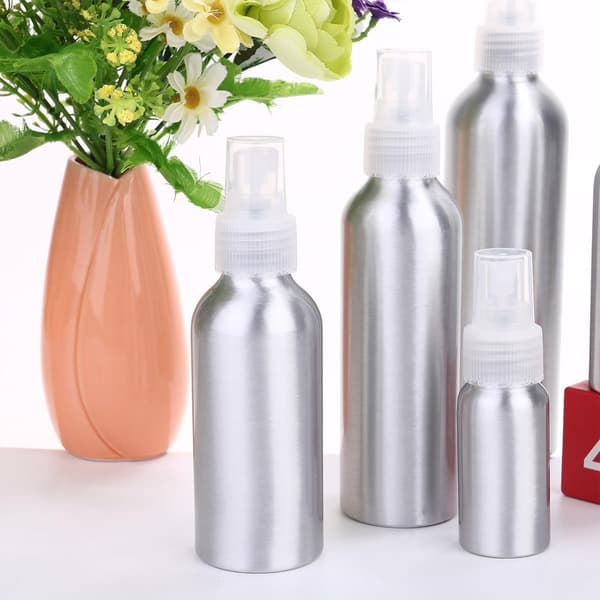 5 st påfyllningsbara aluminiumparfymsprayflaskor set 30ml 100ml 120ml 150ml 250ml med munstycke för resor och utomhusdesinfektion
