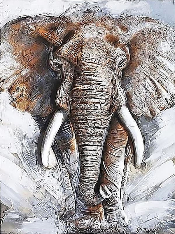 30 x 40 cm, elefant Diamantmaleri Diamantbroderi Maleri