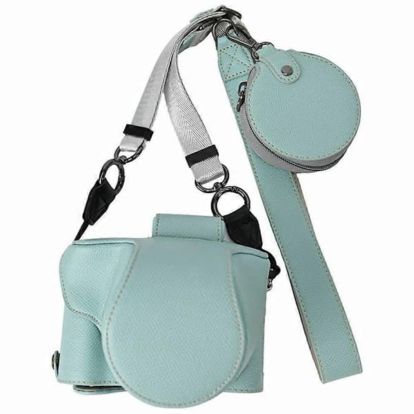 Textured PU Leather Camera Bag for Fujifilm X-T50 with Battery Hole + Strap + Lens Storage Bag - Ba