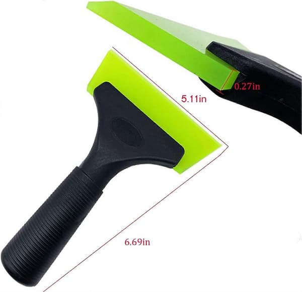 Small Scraper with 5 Inch Green Rubber Window Film Scraper, Mini Wiper Window Tinting Tool with Non-Slip Handle for Car