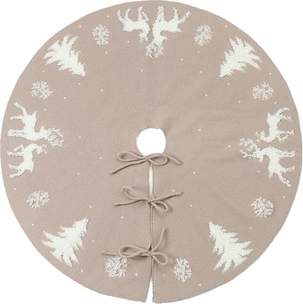 Beige juletreteppe 92 cm 36\" juletredekorasjon