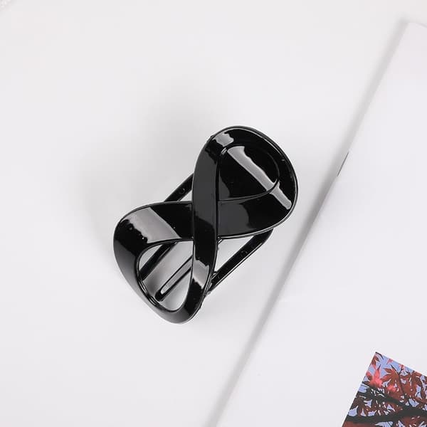 Solid Color Women Hair Clip Reusable - Black