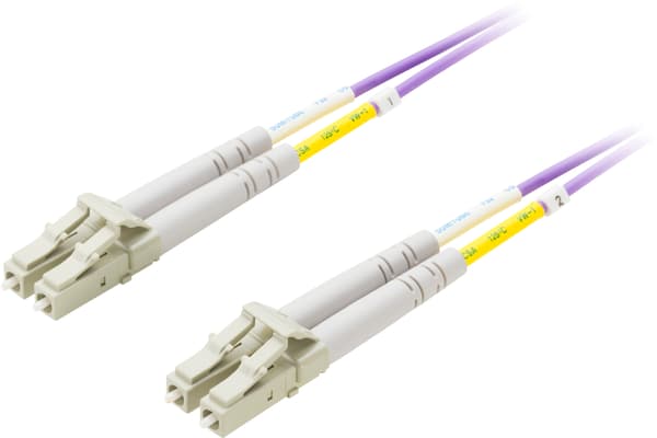 OM4 Fiberkabel, LC - LC, 50/125, duplex, multimode, 15m Lila