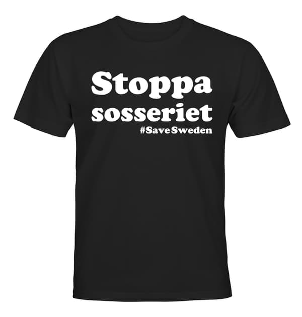 Stoppa Sosseriet, T-SHIRT, UNISEX Sort, XL