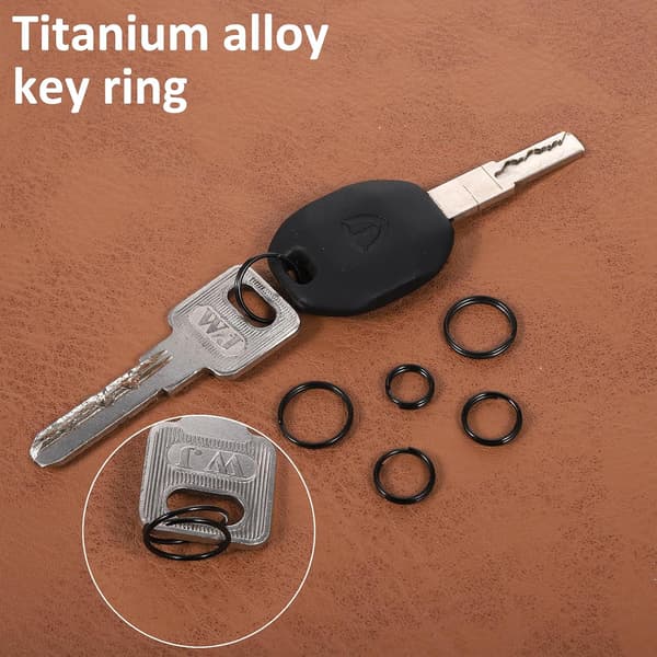 Titanium små nøgleringe, 10/12/15 mm mini springringe til nøgletilbehør sort
