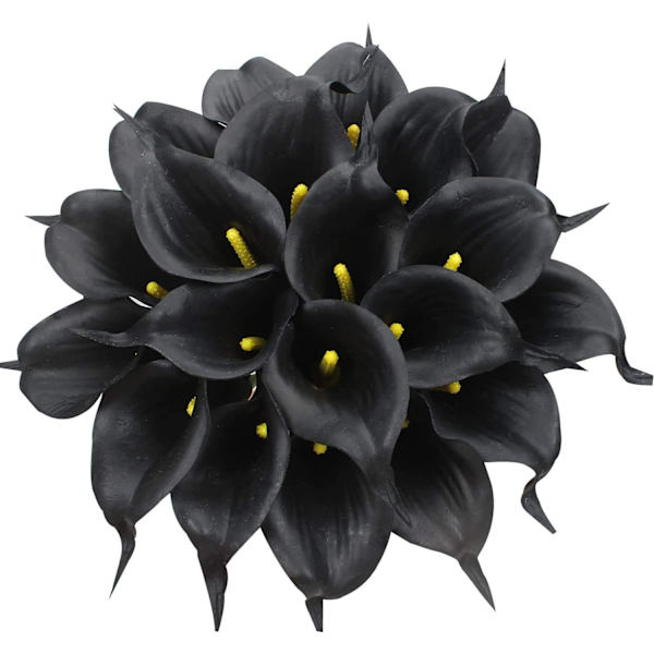 24 stk Kunstige Latex Calla Lily, Realistisk Enkelt Stilk Calla L