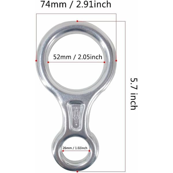 35KN Super 8-talsnedstiger til sikring og rappelling