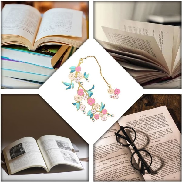 Metall Sakura Flower Bookmark Klassisk anheng Bokmerke Reading Pa