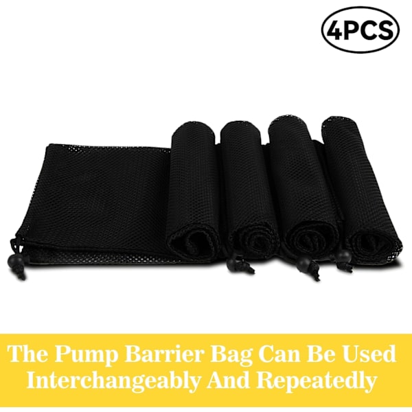 4 STK Pumpebarrierepose - Dam Pumpe Filterpose Pumpe Netpose Netpose til Dam Pumpe, Vandfilterpumpe, Vandfaldspumper, Akvarium, Akvarium, O