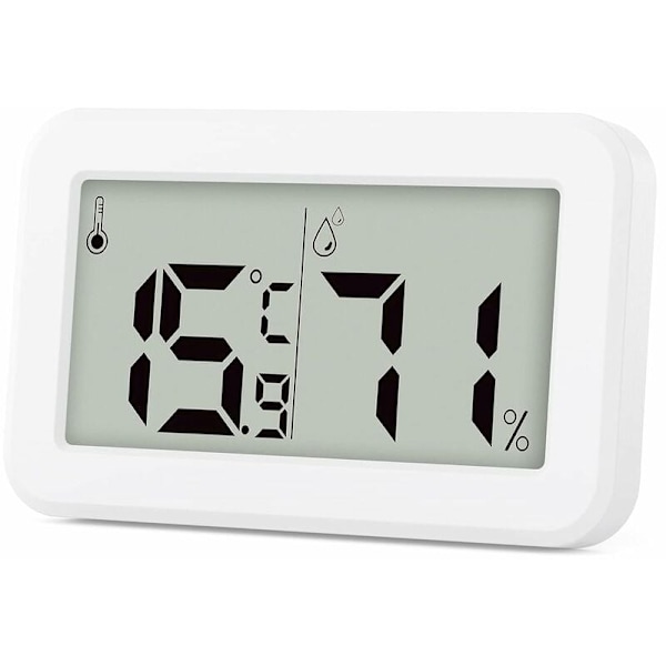 Indendørs Mini Digital Hygrometer Termometer og Luftfugtighedsmåler (Hvid)