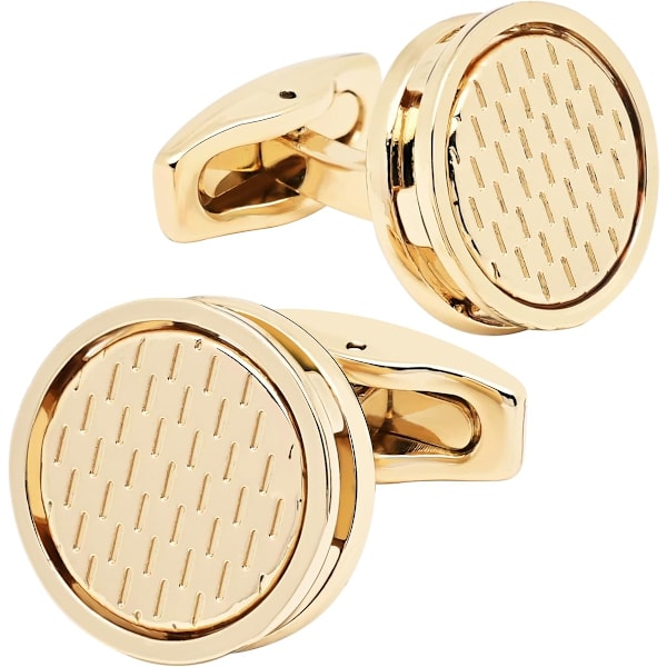 Golden Hollow Out Design Cufflinks for Men Lady In Gift Case Classic Round Men's Cufflinks Jewelry Set for Wedding Anniv