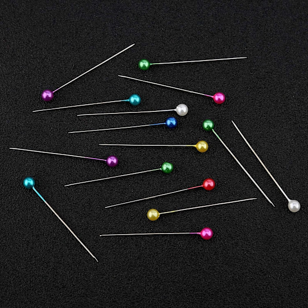 100 Stykker Sy-nåler 4cm (Flerfarget), Plastkulehode, Rett
