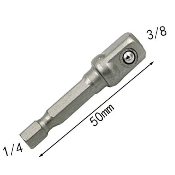 3-delt adaptersett for piper - sekskant til firkant for bor, piper, skrutrekkere og bitsholdere, 1/4, 3/8, 1/2 tomme