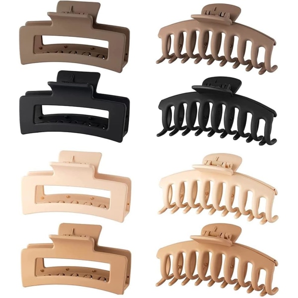 8 Stora Hårclips, Universal Tjocka Hårclips, Rektangulära Hårclips