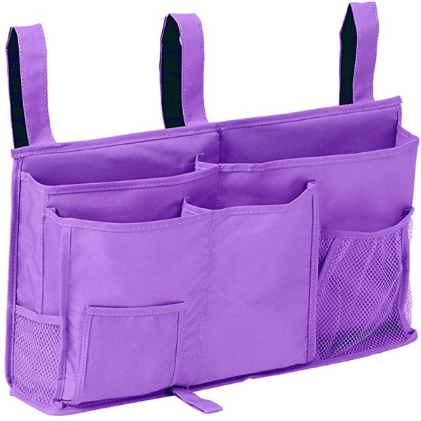 1 køjeseng opbevaringstaske (lilla), hængende seng opbevaring taske, 8 lommer