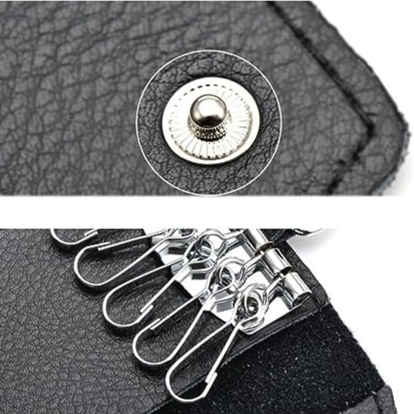 Case i läder (svart), nyckelfodral i läder