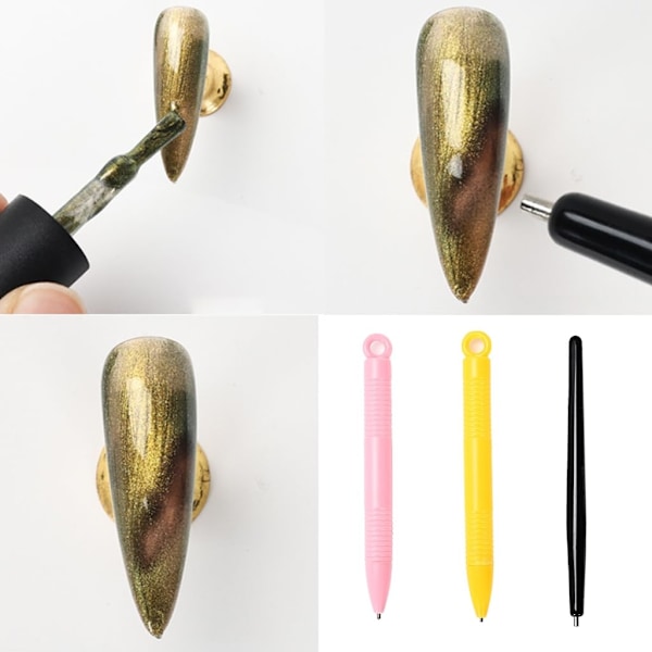 Sugkopp Stål Kula Magnet Penna Kattöga Nagellack Pärlkedja Verktyg Nagelkonst Magnet Penna Praktiskt Nagelkonst Manikyrverktyg