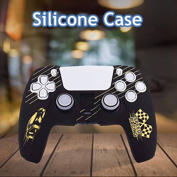Gamepad Silikone Etui med 2 Dumbbell Hætter til PS5 Controller, Nej