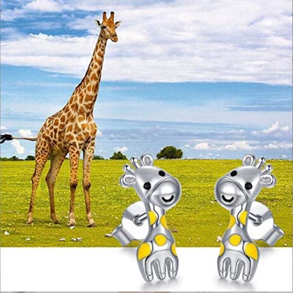 Bittesmå fly stud øredobber søte fly frosk rev giraff øredobber for kvinner menn-giraff